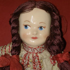 Vtg Romanian 8  Doll National Folk Costume Girl Compo Head Stuffed Cloth Body
