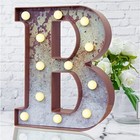 Led Marquee Light Up Letters Industrial Vintage Style Lighted Rust Letter B