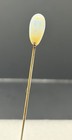 Antique Edwardian Opaline Glass Hat Pin 9 5    Gold Tone Shaft Teardrop Head