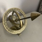 Heavy Brass Desktop Armillary Sphere Globe Sundial With Arrow   Roman Numerals